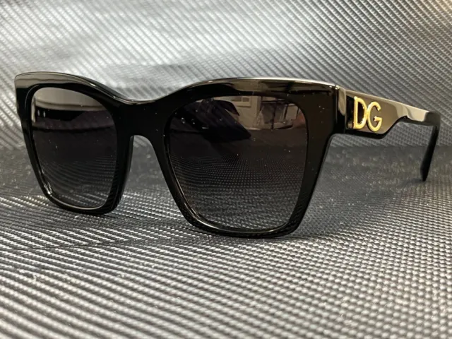 DOLCE & GABBANA DG4384 501 8G Black Square 53 mm Women's Sunglasses