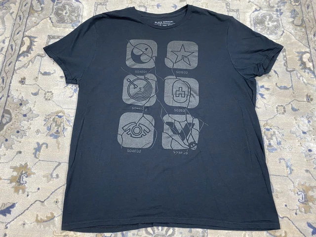 Black Mirror Netflix Promo Mens Shirt Extra Large Lootwear  Black Graphic