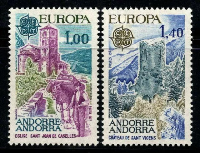 French Andorra Europa 1977 Mint NH Cat No. 254/255  cat value $7.75