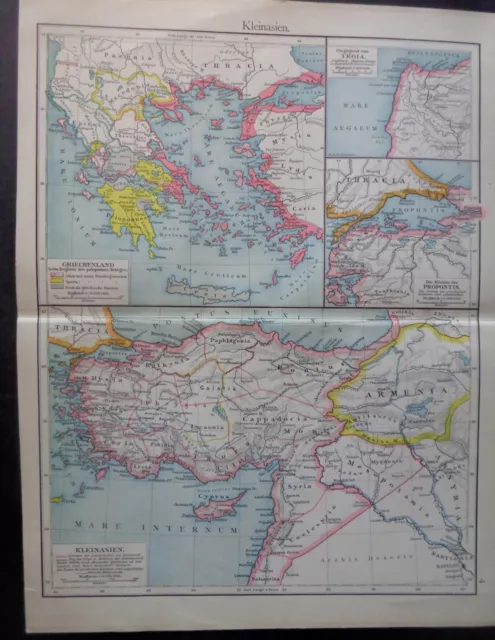 Asia Minor Greece Peloponnesian War Troy Propontis Putzger's Atlas in German