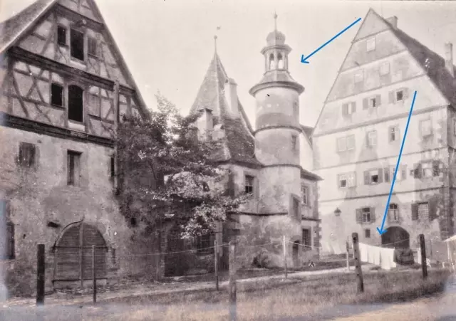 altes orig. Foto von 1916 - Rothenburg ob der Tauber Hegemeister Turm und Spital