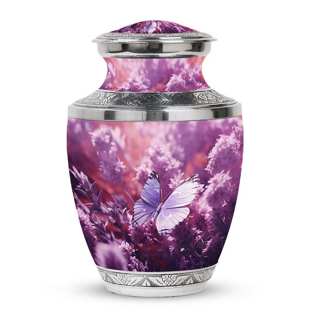 Funeral Urns For Ashes Purple Butterfly On A Purple Meadow (3 Inch) Pack Of 1