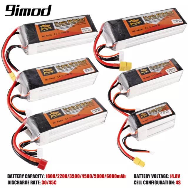 ZOP Power 4S RC Lipo Akku 14,8 V mit XT60 T Stecker für RC Auto Boot Flugzeug