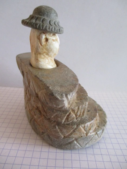 AUTHENTIQUE RARE Statuette Princesse  BACTRIANE en pierre - 3e millénaire avt JC 7