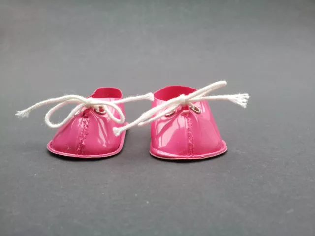 Alte Lack Puppenschuhe rosa pink für Puppen/Celluloidpuppen Stolle 3/35