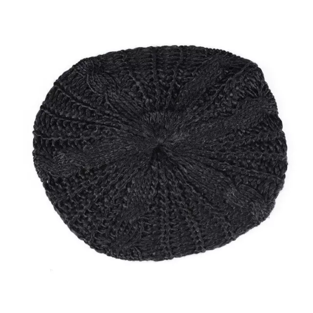 Winter Women Cable Knitted Berets Braided Baggy Wool Warm Hat Beanie Hat Cap