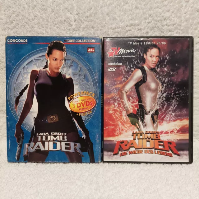 2 DVD's 2 Filme in Hülle TOMB RAIDER und TOMB RAIDER - DIE WIEGE DES LEBENS