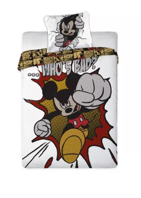 Disney Mickey Mouse Linge de Lit 160x200 Neuf Oeko-Tex Coton