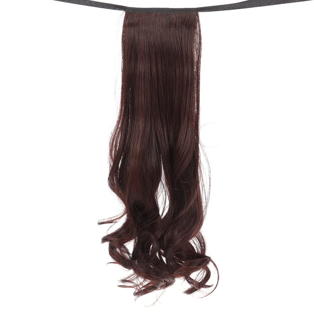 Extensiones de cabello secretas de cola de caballo de 48 cm flor de pera ondulada humana