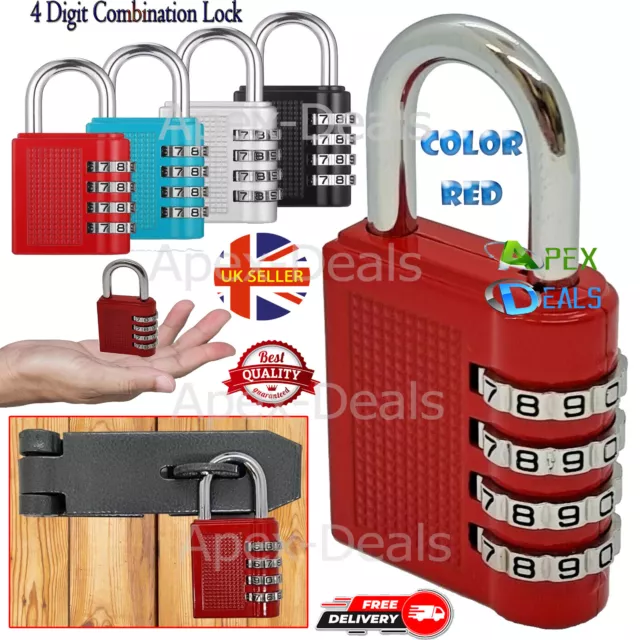 Security Code Lock Zinc Alloy 4-Digit Number Password Lock Combination Padlock