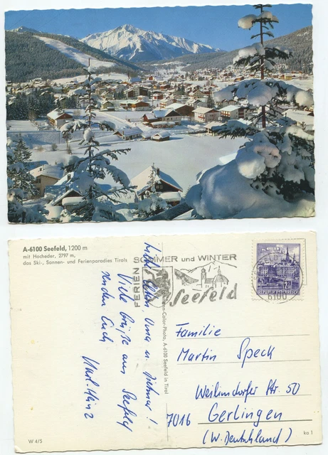 22484-SEEFELD-HOCHEDER-WINTER-POSTCARD, USED FÜGEN 29.12.1972 £5.23 ...