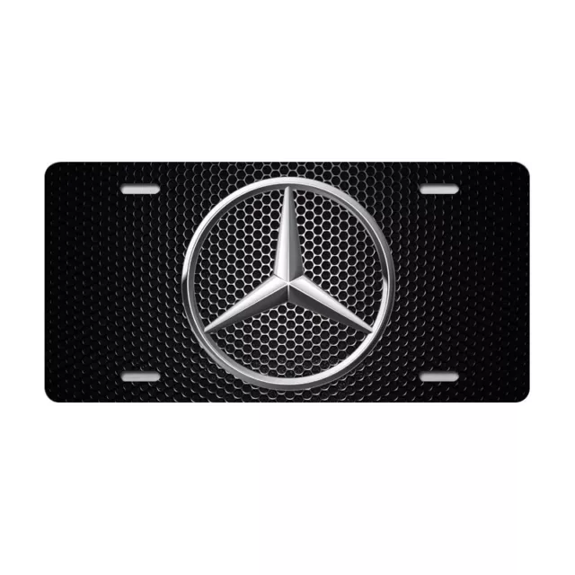 Black Mercedes Plate Vehicle License Plate Auto Car Tag Grill C E S GLE CLASS 2