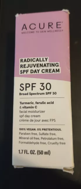 Acure Organics Radically Rejuvenating SPF 30 Day Cream LAST ONE