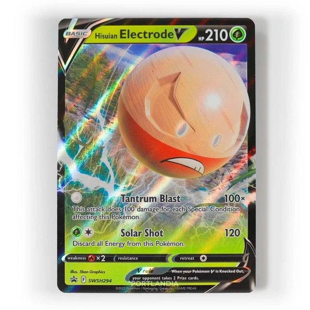 POKEMON HISUIAN Electrode V SWSH294 Black Star Promo Half Art