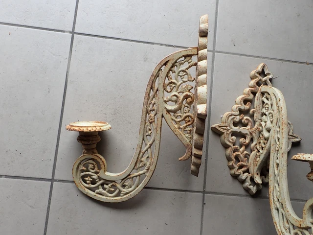 Bougeoir Mural En Fonte Marron 25 X 10 Cm Chemin De Campagne