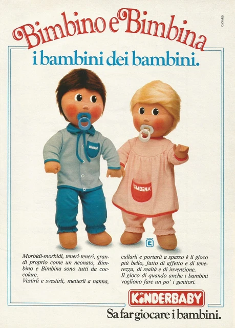 U0443 Bimbino e Bimbina KINDERBABY, Pubblicità vintage 1981, 20 x 28 cm