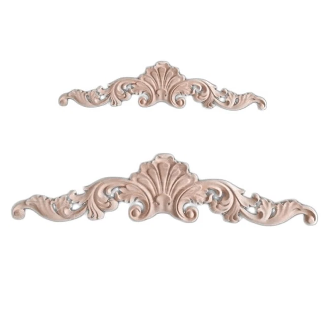 Hezhou 6 Pz Fregi in Legno Decorativi per Mobili Intagliati Applique Ad Angolo e Lunghe con Intaglio di Rose
