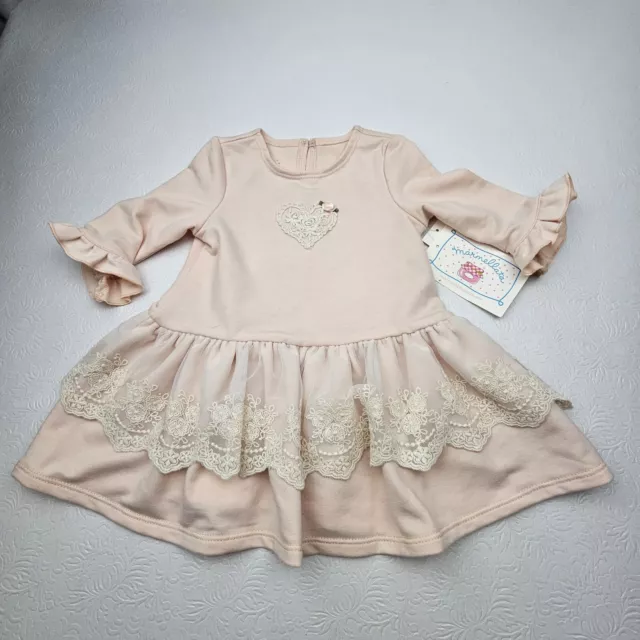 Marmellata Baby Girl Pink Dress Size 12 Months NWT Lace