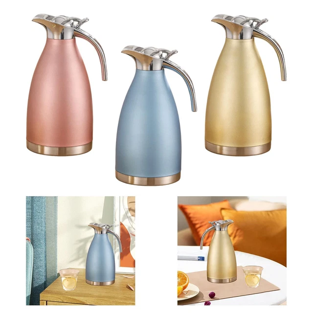 Carafe Thermique 2L Rouge En Acier Inox 304 – Pot à Café Isotherme Sous Vide, Maintient Chaud/Froid Longtemps