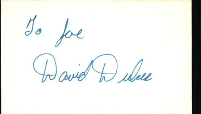 DAVID DUKES d. 2000 GODS AND MONSTERS Signed 3"x5" Index Card
