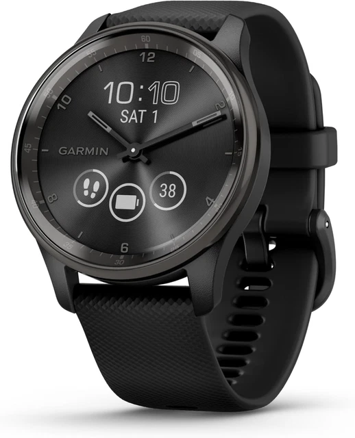 Garmin vívomove Trend, Smartwatch ibrido, Cassa 40mm, Touchscreen LCD e Lancette, Notifiche, GarminPay, SMS emergenza, Cardio, SpO2, GPS connesso, Monitoraggio 24/7, Sleep Score, Silver & Mist Grey