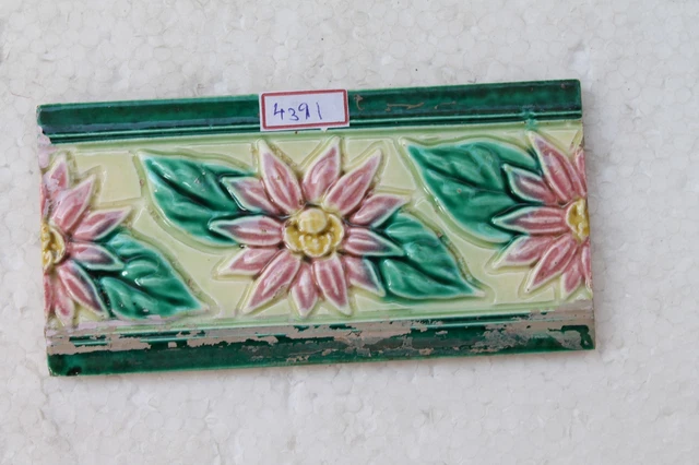 Old Circa 1930 Vintage Artdeco Ceramic Tile Border Made In Japan NH4391