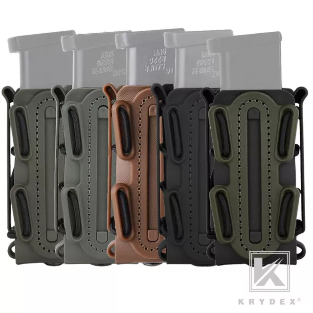 KRYDEX Soft Shell 9mm .45 Pistol Mag Pouch Magazine Pouch Carrier w/ Belt Clip