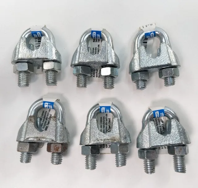 6-Pk National Hardware Wire Cable Clamps Zinc Plated 1/2" N248-328