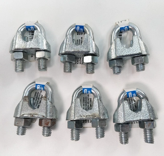 6-Pk National Hardware Wire Cable Clamps Zinc Plated 1/2" N248-328