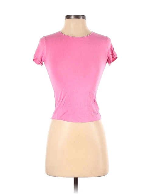 Majestic Paris Women Pink Short Sleeve T-Shirt 0