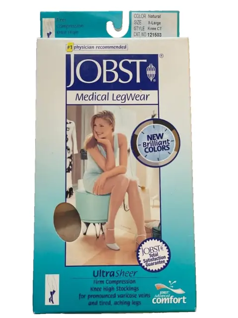 Jobst Ultrasheer 20-30 mmHg XL Knee High Compression Stockings Natural 121503