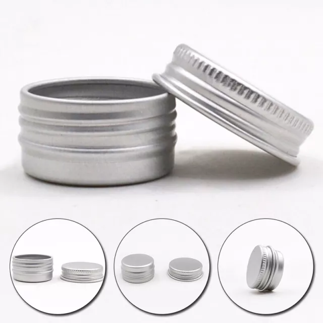 Small Round Metal Aluminium Storage Tin Jar Stash Pot Balm Cosmetic Container