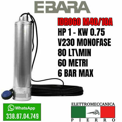 Elettropompa centrifuga multistadio EBARA POMPA EBARA COMPACT AM8 HP0.8 V230 