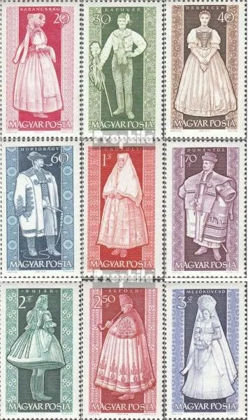 Hungría 1954A-1962A (edición completa) usado 1963 trajes folklóricos