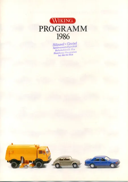 1 Wiking Prospekt 1986 - 8 Seiten Ho + 1 Seite N Spur 1:160 farbig guter Zustand