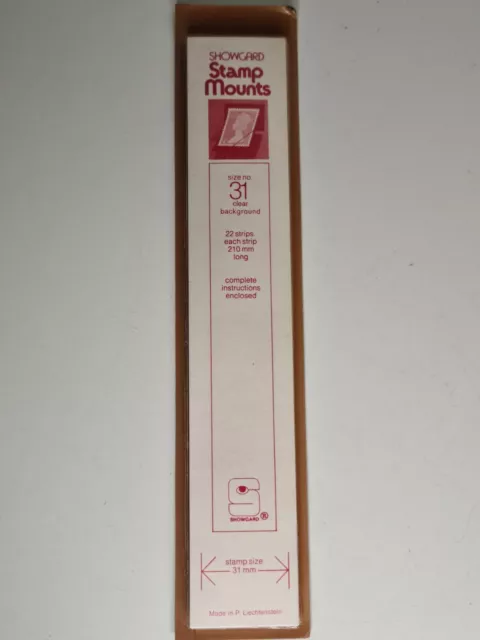 Showcards Stamp Mounts Clear Background Size No 31 210 mm Long 22 Strips Showcards Stamp Mounts Clear Background Size No 31 210 mm Long 22 Strips