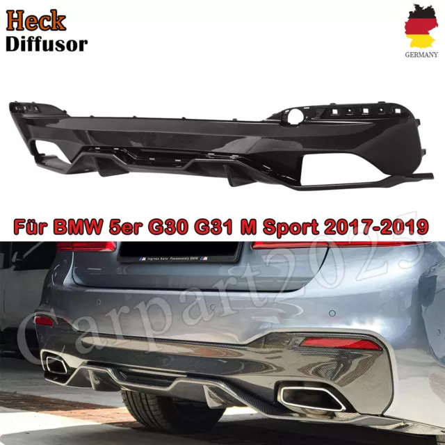 Heckdiffusor Schwarz Carbon für BMW 5er G30 G31 M Sport Diffuser MP Optik 17-19