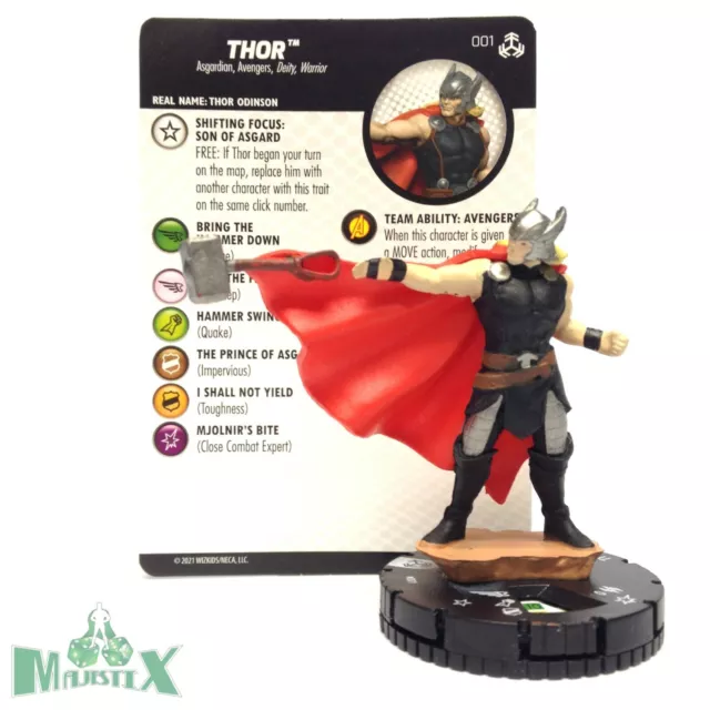 Heroclix Avengers War of the Realms set Thor #001 Common figure w/card!