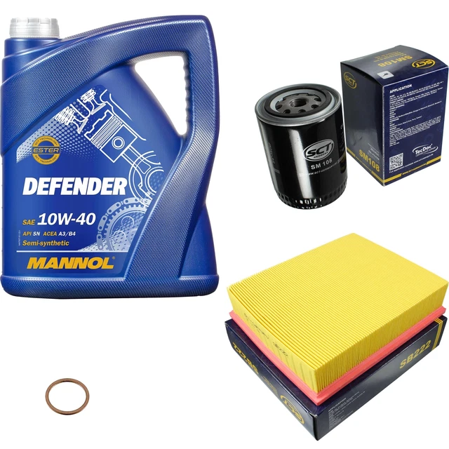 MANNOL Motoröl Set - 5 Liter Defender 10W-40 API SL/CF + SCT Ölfilter