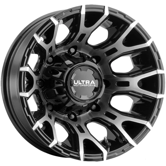 Ultra Scorpion Dually Rear 17x6.5 8x6.5" Black/Machined Wheel Rim 17" Inch