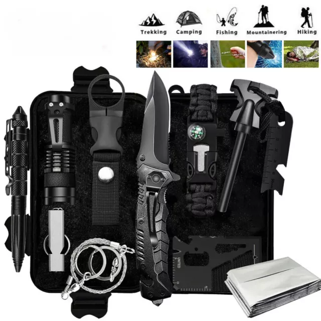 14 In 1 Outdoor Survival Kit Camping Emergency Gear Tactical Tools EDC Tool Case 2