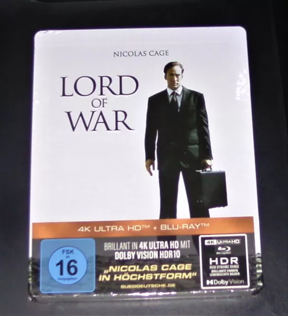Lord Of War Con Nicolas Cage Limitada steelbook 4K UHD blu ray + Nuevo