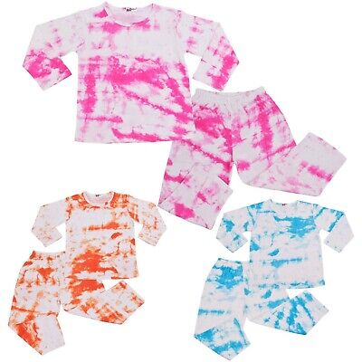 Bambini Ragazze Cosplay Pigiama Loungewear Colore Tie Dye PJs Regali per bambini
