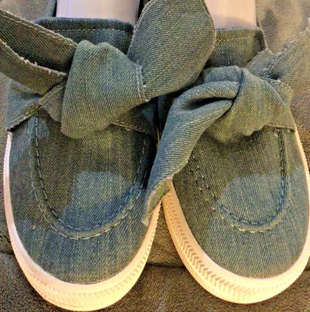 G By Guess Chippy Womens Green Denim Fabric Slip-On Fashion Sneaker Platform 11M 2