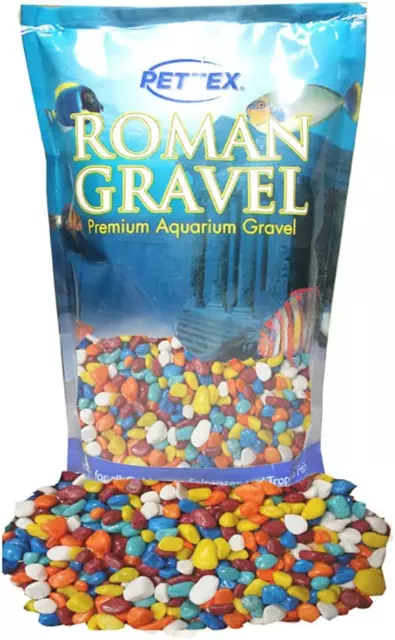 Grava romana acuática Pettex, 2 kg, guijarros arco iris