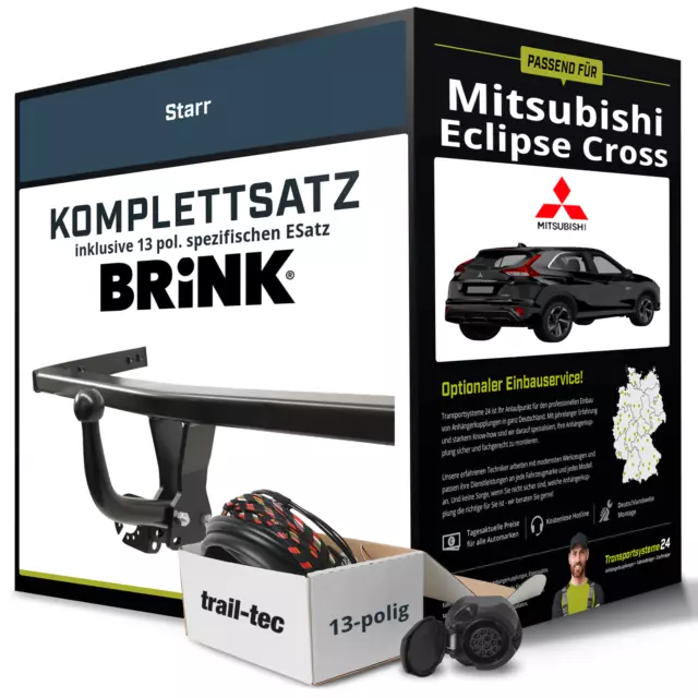 Für MITSUBISHI Eclipse Cross Typ GK Anhängerkupplung starr +eSatz 13pol 17- AHK