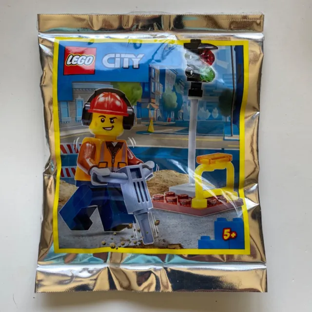 LEGO City Construction Worker Jackhammer Foil Pack Set 952111 Minifigure SEALED