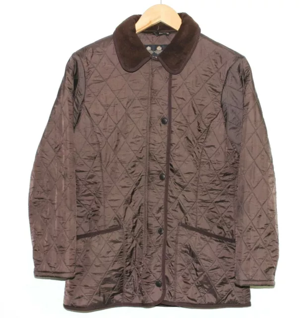 BARBOUR NEW POLARQUILT Veste marron pour femme, taille UK 10 / EU ~ 38