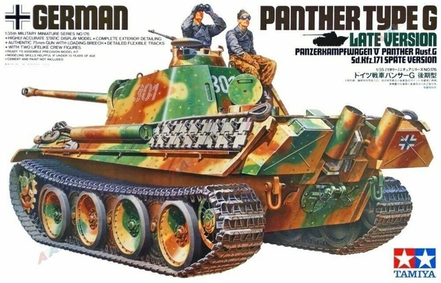Maquette 1/35 Panthère Allemande Type G Version Tardive + 2 figurines...