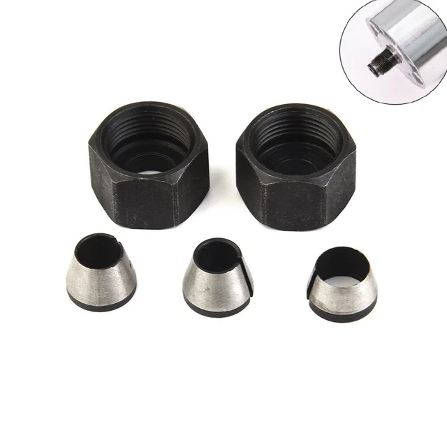 Reliable 5pcs Trimmer Collet Chuck Set for Engraving and Trimming Jobs